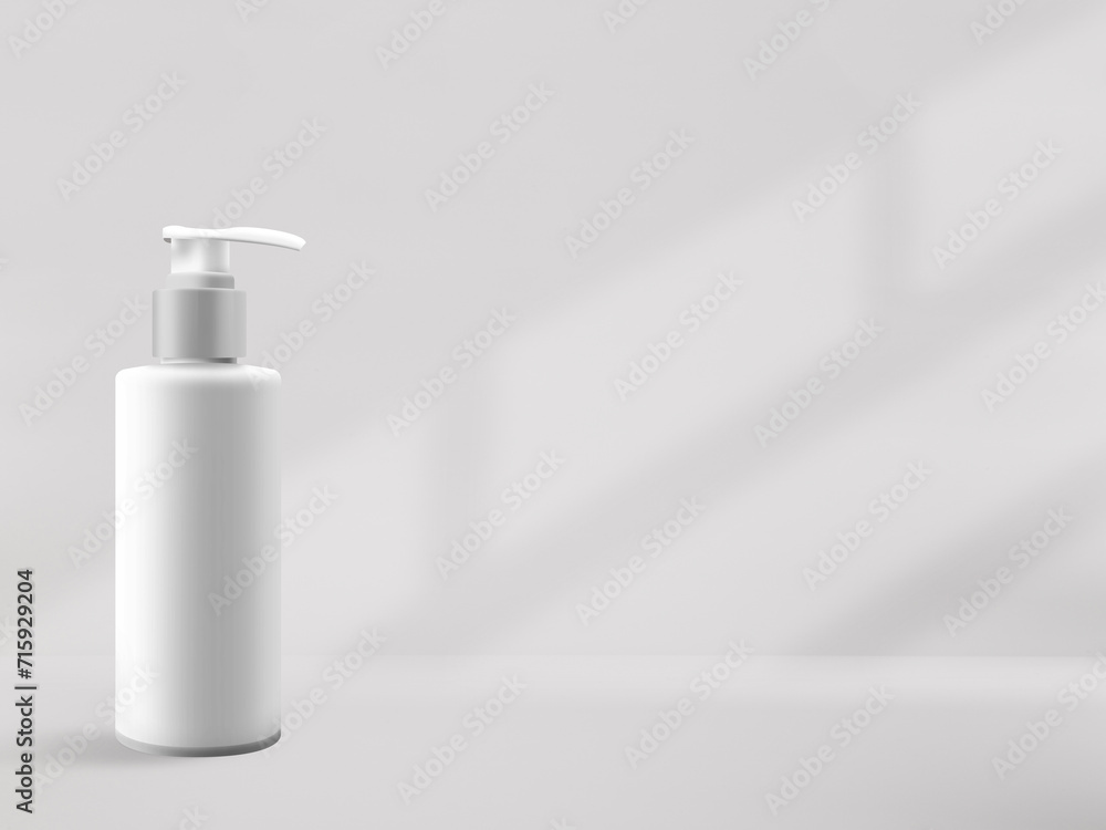 3D Illustration. Pump cosmetic tube isolated. 3D Illustration. Pump cosmetic tube isolated.