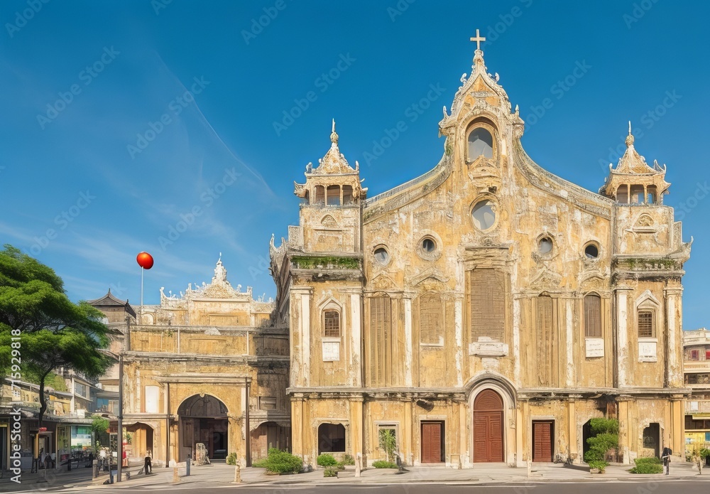 Obraz premium China macau beautiful old architecture building