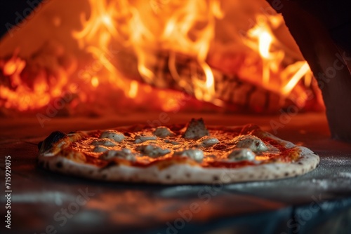 Artisan Pizza Baking in Wood-fired Oven