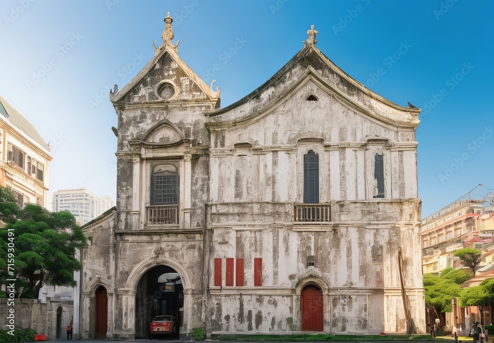 Fototapeta premium China macau beautiful old architecture building