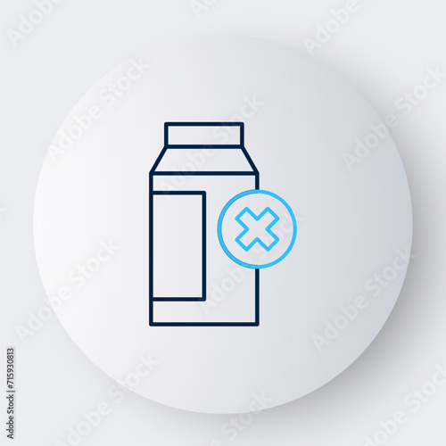 Line Lactose intolerance icon isolated on white background. Not allow milk. Allergy concept, lactose intolerance allergy warning sign. Colorful outline concept. Vector