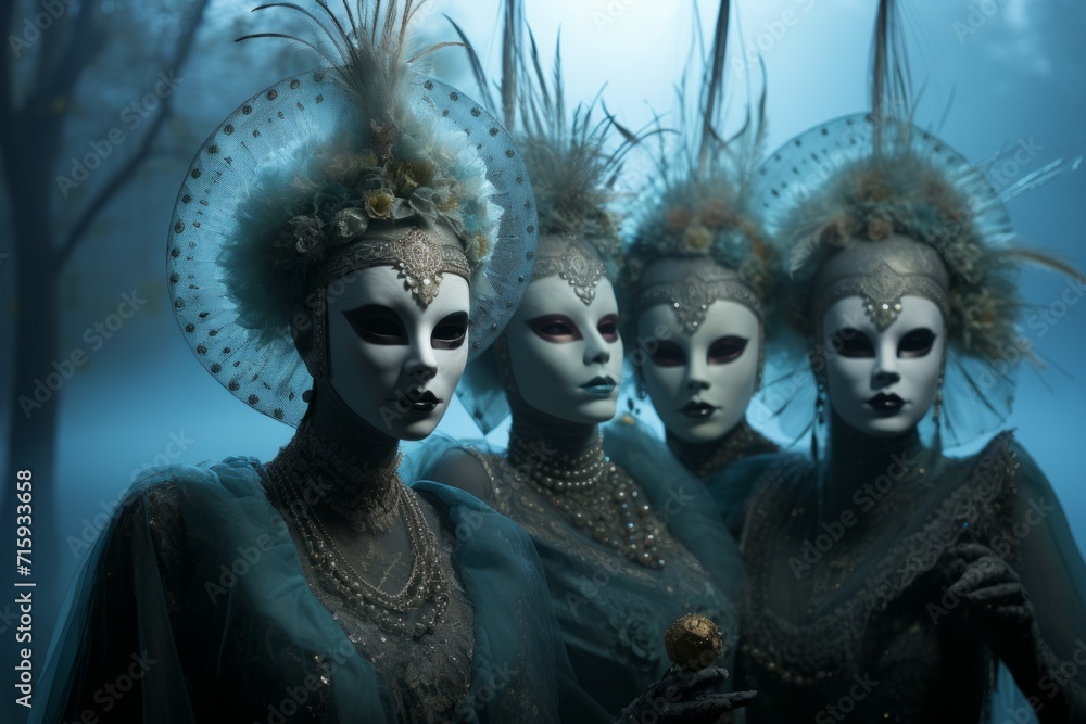 Hauntingly beautiful moonlit masquerades - Generative AI Hauntingly beautiful moonlit masquerades - Generative AI