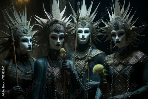 Hauntingly beautiful moonlit masquerades - Generative AI © Sidewaypics