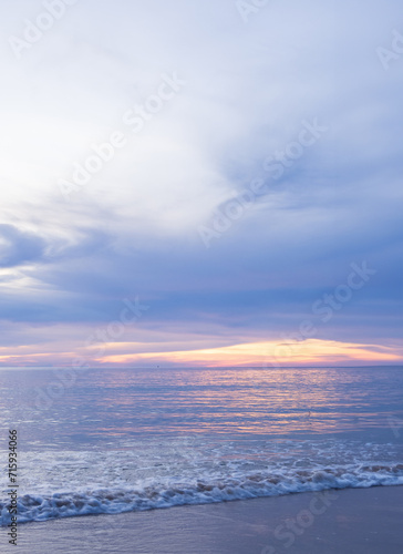 Landscape horizon view point vertical summer sea beach nobody wind wave cool holiday calm sunset sky evening day time look calm nature tropical beautiful ocean water travel Koh Muk Trang Thailand