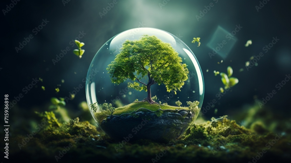 A logo with a picture of a green crystal earth Ai generated art A logo with a picture of a green crystal earth Ai generated art