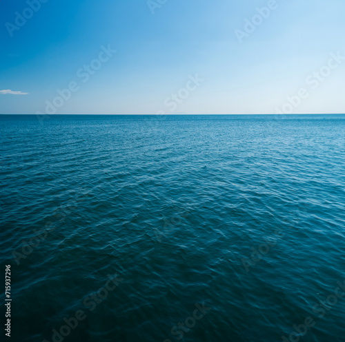 Landscape beautiful summer vertical horizon look view tropical shore open sea beach cloud clean and blue sky background calm nature ocean wave water nobody travel at  thailand chonburi sun day time photo