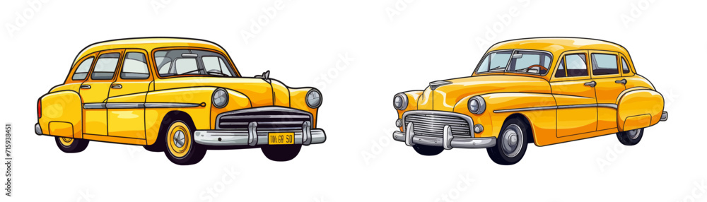 Retro taxi. Cartoon vector illustration Retro taxi. Cartoon vector illustration
