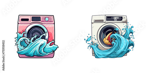 Cartoon washing machine. Vector illustration