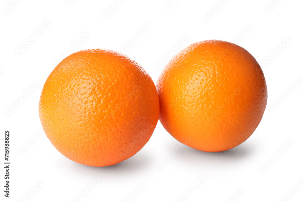 Delicious fresh ripe oranges on white background Delicious fresh ripe oranges on white background