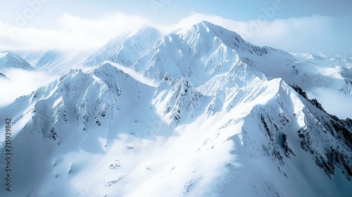 AI generated illustration of a Snow-covered mountain