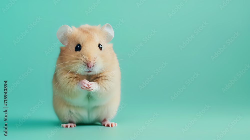 hamster on pastel green background hamster on pastel green background