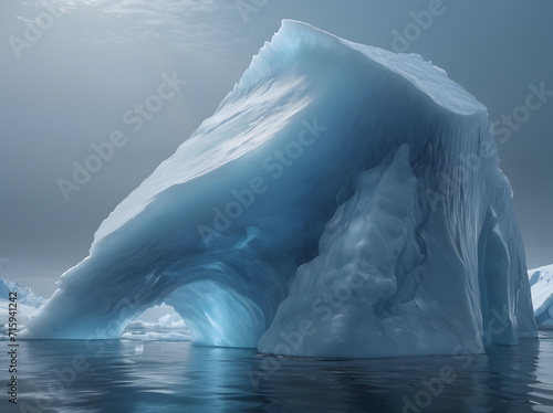 Capturing the Beauty of an Iceberg Beneath the Oceans Surface. Generative AI