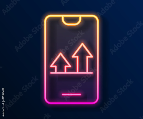 Glowing neon line Online sports betting icon isolated on black background. Sport bet bookmaker. Betting online make money. Vector