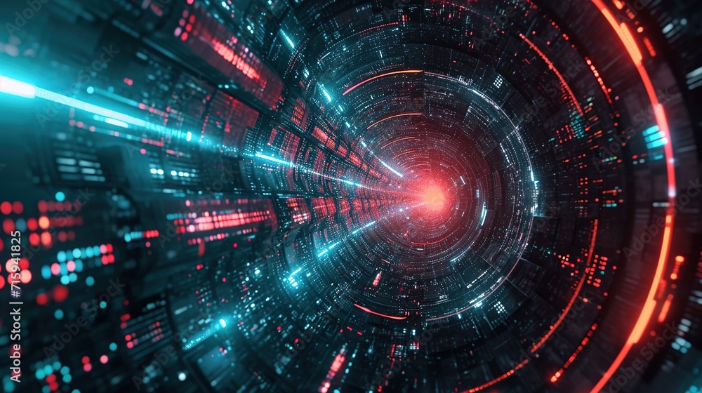Obraz premium futuristic abstract wallpaper with neon lights. neon background. created with Generative AI