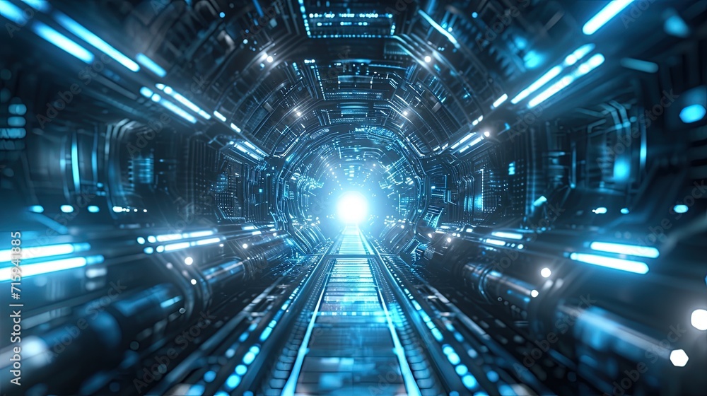 3 d illustration of city with digital hi tech concept, creative background created with Generative AI 3 d illustration of city with digital hi tech concept, creative background created with Generative AI