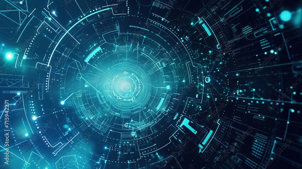 3D rendering of futuristic abstract technology background created with Generative AI 3D rendering of futuristic abstract technology background created with Generative AI