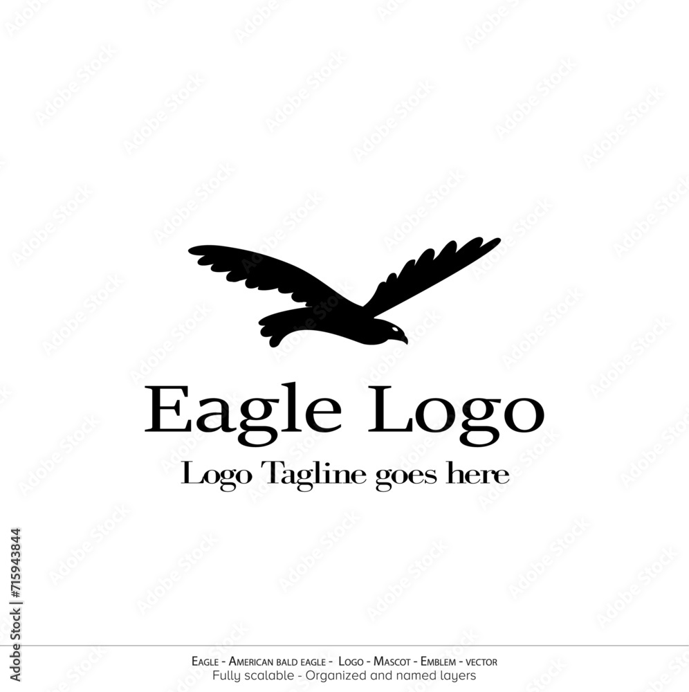 Eagle Logo, Flying Bird Emblem. dove mascot. American Bald Eagle silhouette logo. Minimal design, minimalistic logo vector Eagle Logo, Flying Bird Emblem. dove mascot. American Bald Eagle silhouette logo. Minimal design, minimalistic logo vector