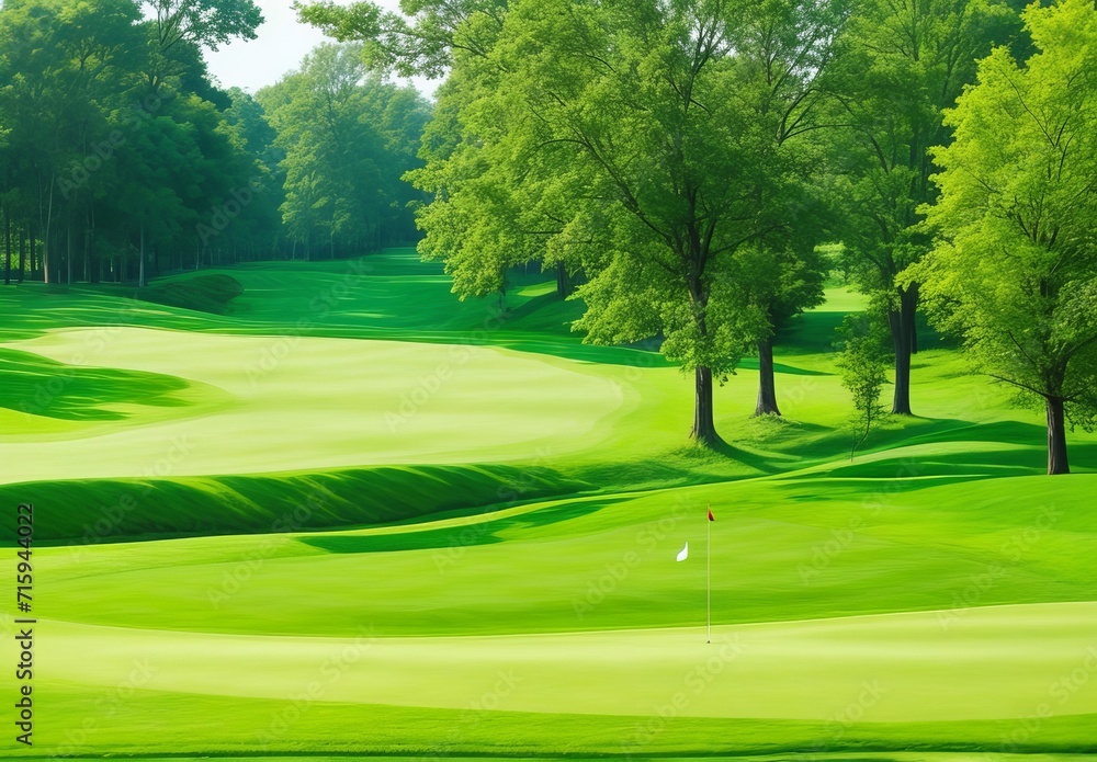 Fototapeta premium Green scenery golf course