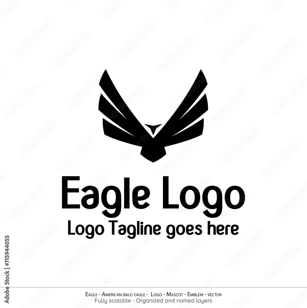 Eagle Logo, Flying Bird Emblem. dove mascot. American Bald Eagle silhouette logo. Minimal design, minimalistic logo vector Eagle Logo, Flying Bird Emblem. dove mascot. American Bald Eagle silhouette logo. Minimal design, minimalistic logo vector