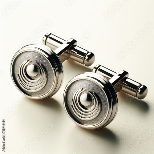 silver cufflinks for suit on white 