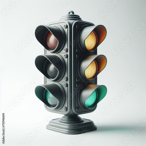 traffic light on white 