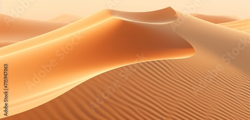 Mesmerizing sunlit sand dunes, creating undulating patterns in the desert breeze. © Riffat