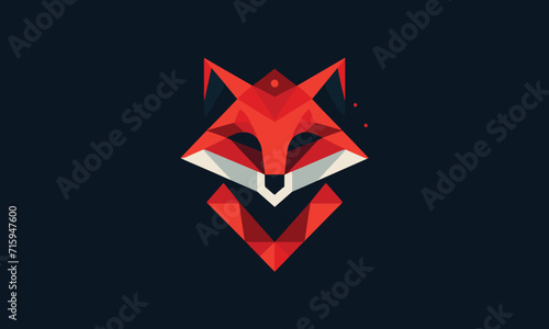 red fox vector logo photo