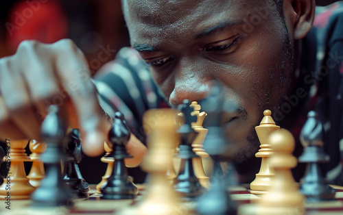 homem jogando xadrez photo