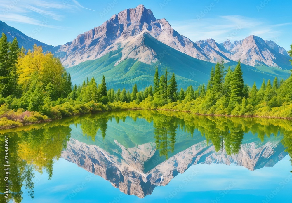 Obraz premium parks mountains reflection mountain decoration