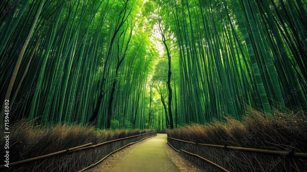 Obraz premium path winds through a bamboo forest