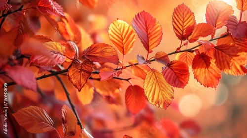 Red and Orange Autumn Leaves Background