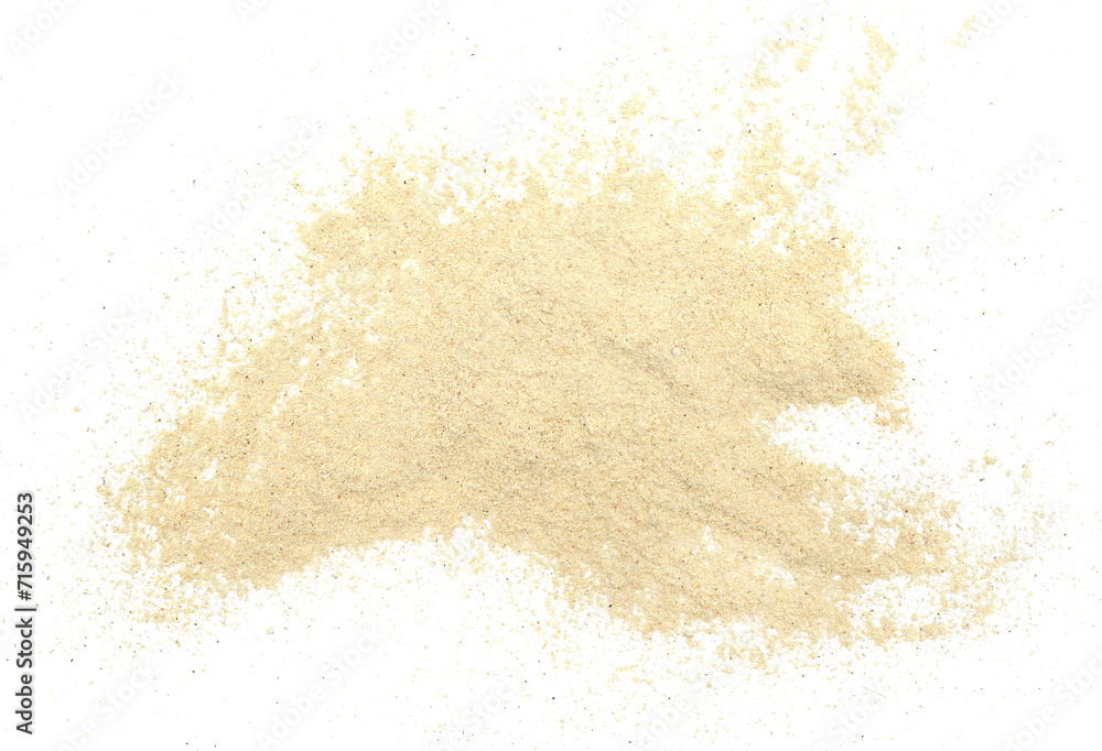 Ashwagandha powder pile scattered, (Withania somnifera) isolated on white Ashwagandha powder pile scattered, (Withania somnifera) isolated on white