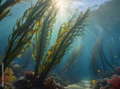 A Captivating Portrait of Marine Life and Underwater Wonders. Generative AI