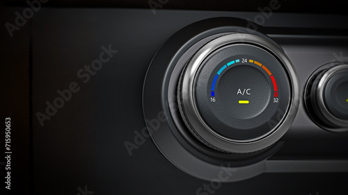 AC button of a modern car. 3D illustration © Destina