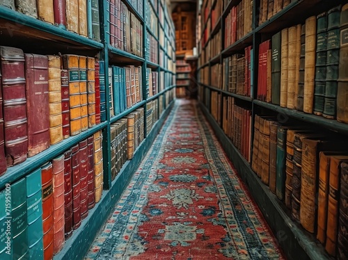 A cozy indoor library with shelves of books beckons to be explored photo