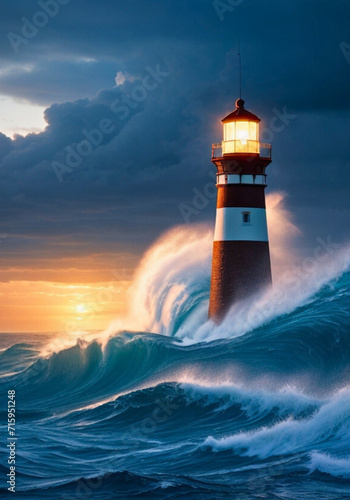 lighthouse in the sea