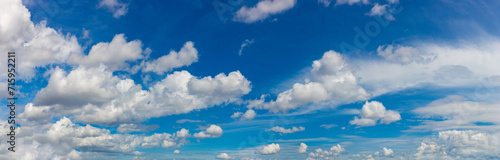 Panorama of Beautiful sky with clouds background