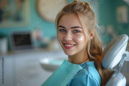 A young woman stands confidently in front of a wall, her hair framing her smiling face as she exudes warmth and joy in her portrait