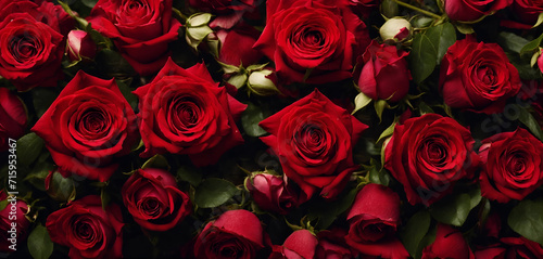 Beautiful background with red roses. A bouquet of red roses