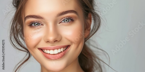 Close up shot of a beautiful woman smile