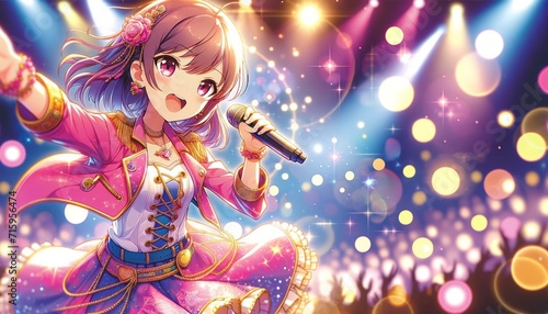 Anime Pop Star Performance, Concert Stage Lights