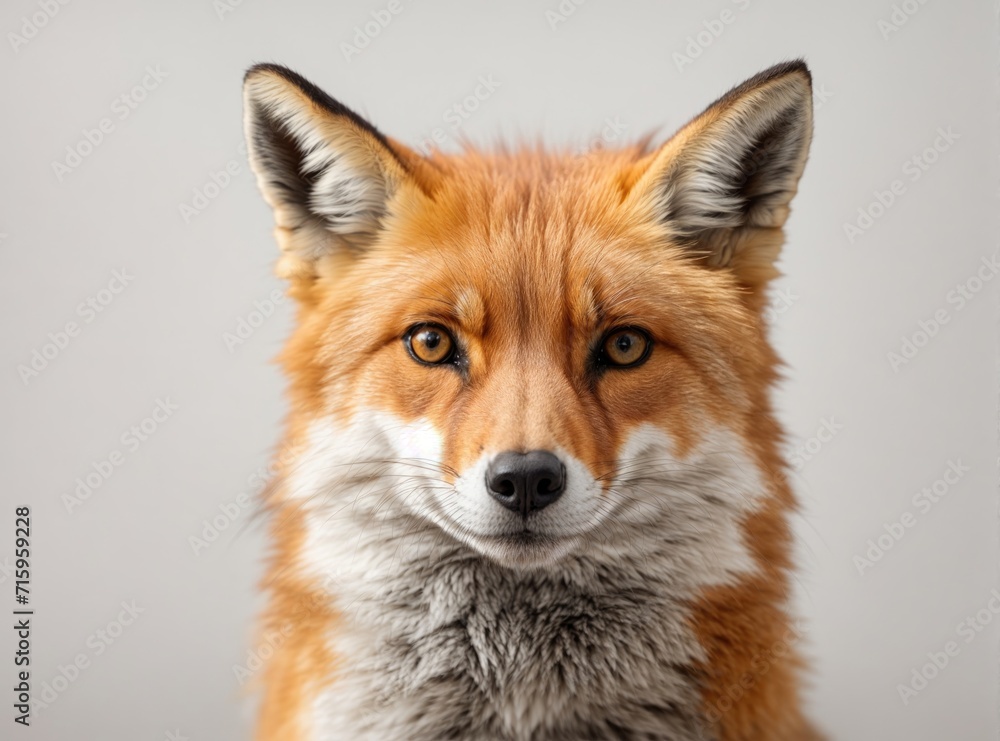 Fototapeta premium Scarlet Fox on a White Stage