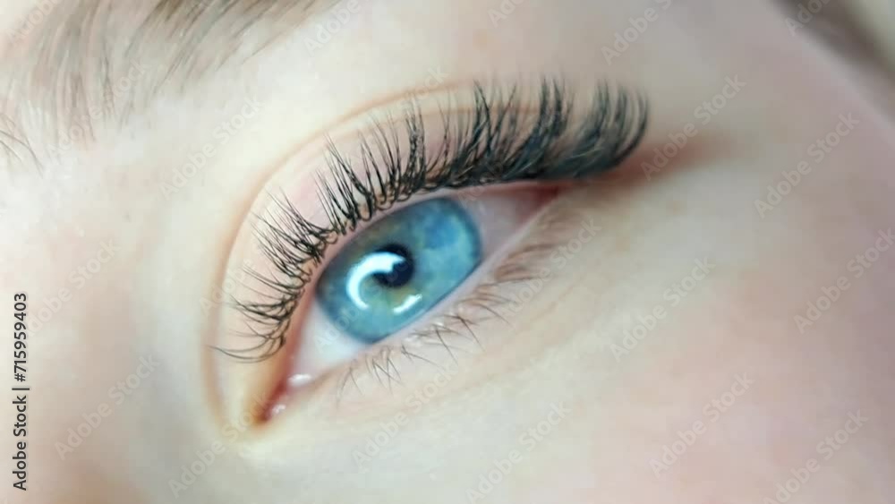 Close up of eye with eyelash extensions ,beauty salon treatment ,2d volume, 3d volume, classical lashes,Russian volume,megavolume, new set. Close up of eye with eyelash extensions ,beauty salon treatment ,2d volume, 3d volume, classical lashes,Russian volume,megavolume, new set.