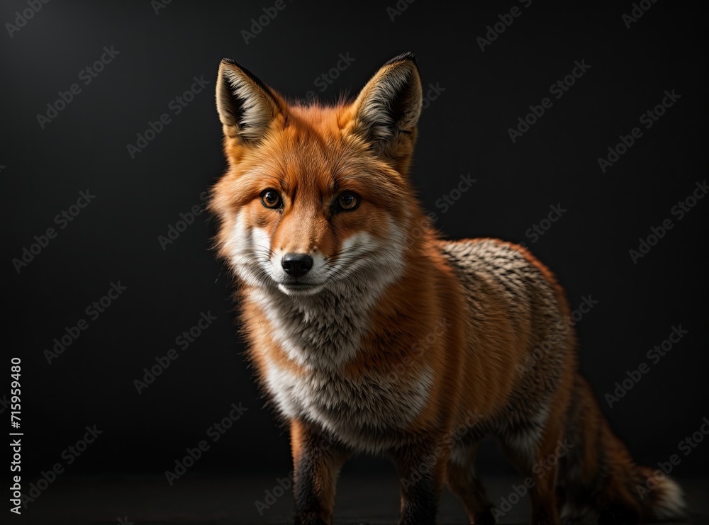 Fototapeta premium Fox in Crimson Twilight