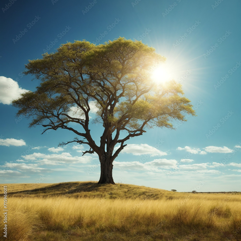 Beautiful shot of a tree with the blue sky