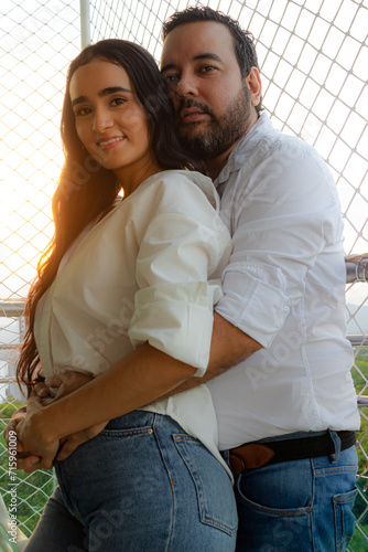 Hispanic Latin couple happily in love celebrating Valentine's Day and the day of love and friendship in Neiva - Huila - Colombia photo
