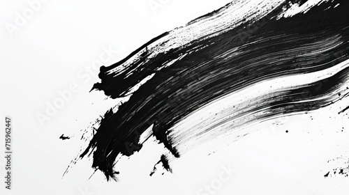 Abstract black ink hand painted brush strokes on white background. Animation. Single paint brush stroke being painted from left to right, monochrome. 