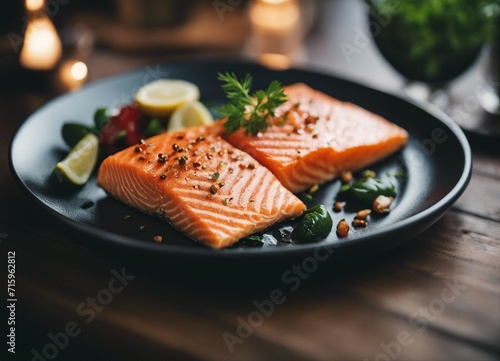 salmon food at restaurant 