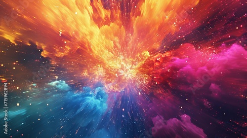 Abstract color universe explosion cool creative background art 