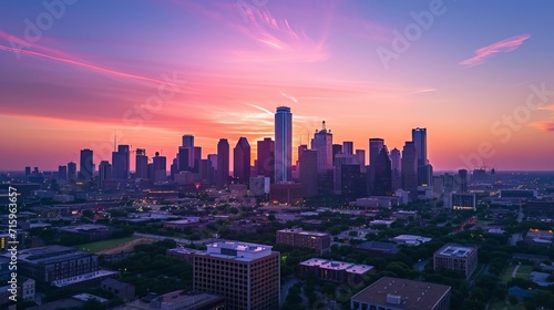 amazing sunset Skyline view for the city 
